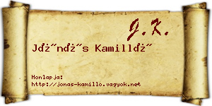 Jónás Kamilló névjegykártya