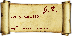 Jónás Kamilló névjegykártya