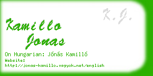 kamillo jonas business card