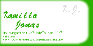 kamillo jonas business card